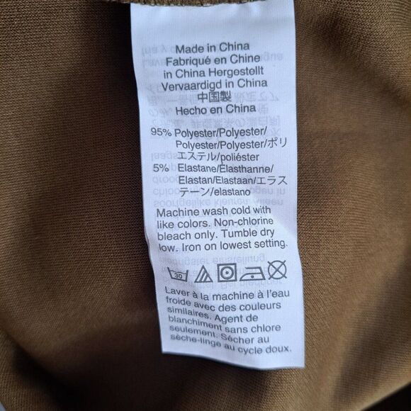 Madewell Texture & Thread Women's Asparagus Crepe Balloon-Sleeve Dress Button M - Picture 9 of 9